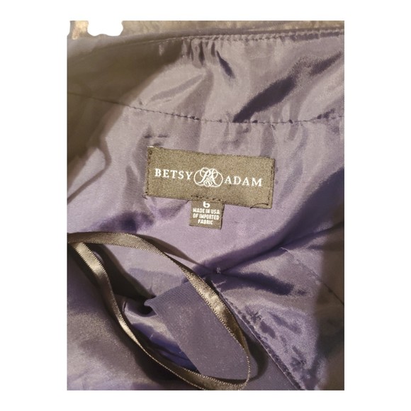 Betsy & Adam tiered chiffon navy blue sleeveless strap ruffled size 6 - Picture 8 of 12